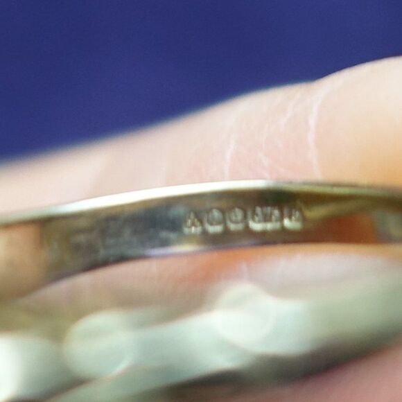 chrysoprase cabochon in 9K yellow gold - Picture 4 of 4